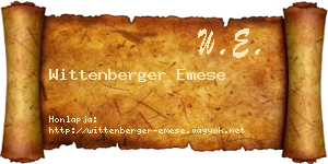 Wittenberger Emese névjegykártya